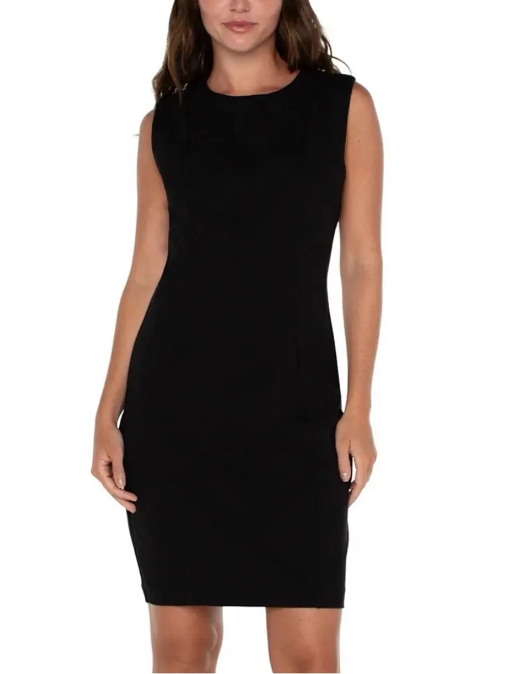 NWT Liverpool Sleeveless Sheat Dress In Black Sz 2/26 -